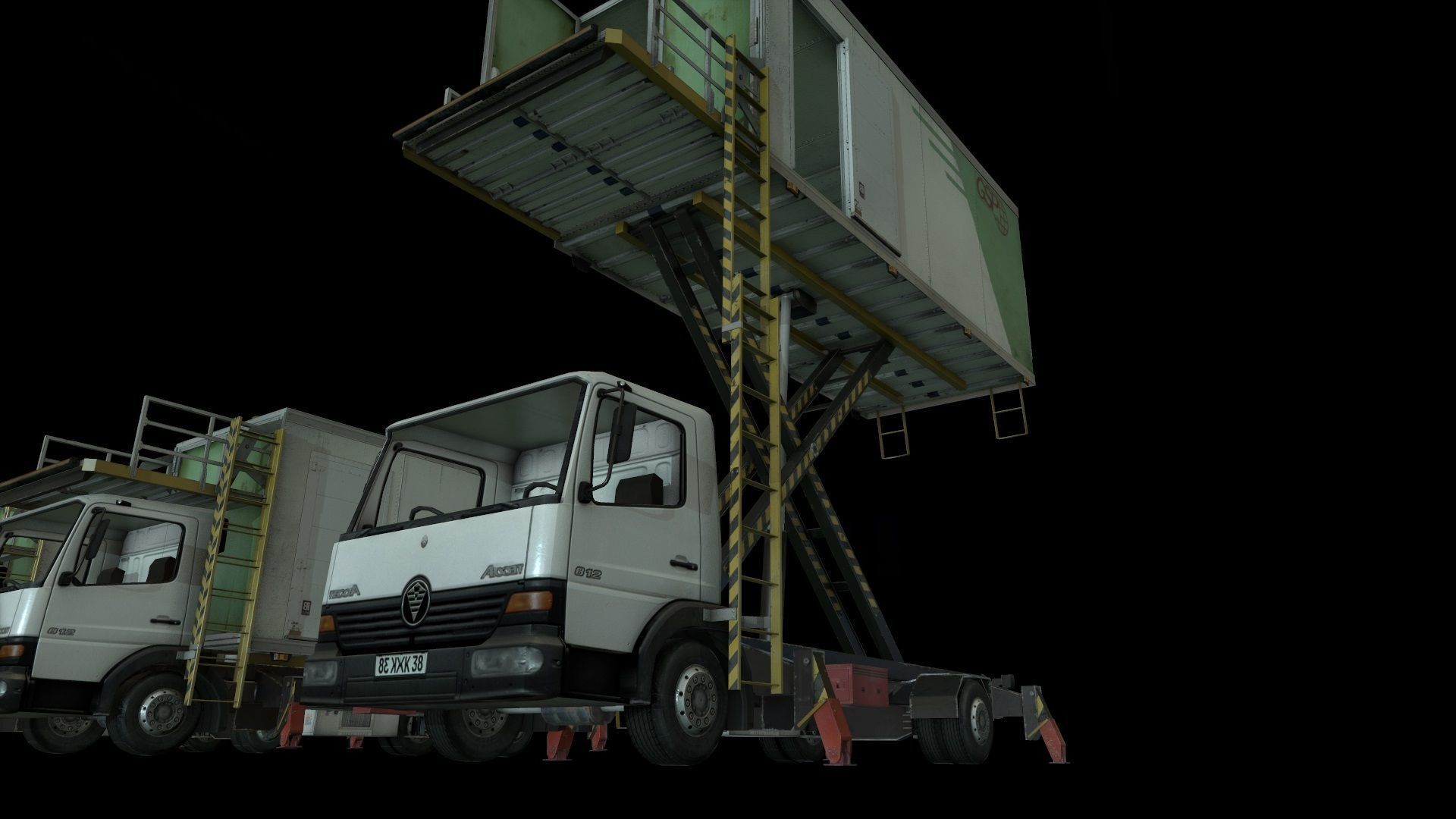 Airport Catering Truck Low-poly 3D model_8