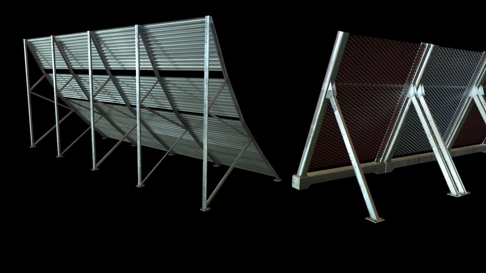 Airport Jet blast deflector Low-poly 3D model_2