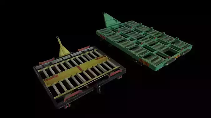 Airport Cargo pallet dolly Low-poly 3D model
