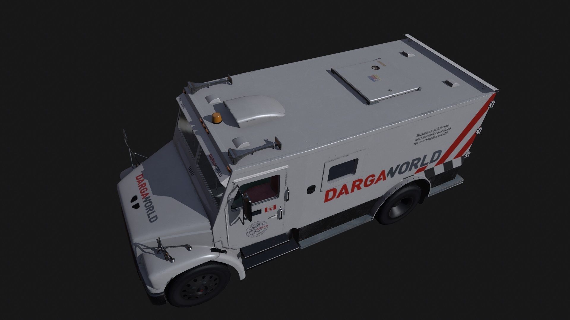 Armored Bank Truck Low-poly 3D model_13