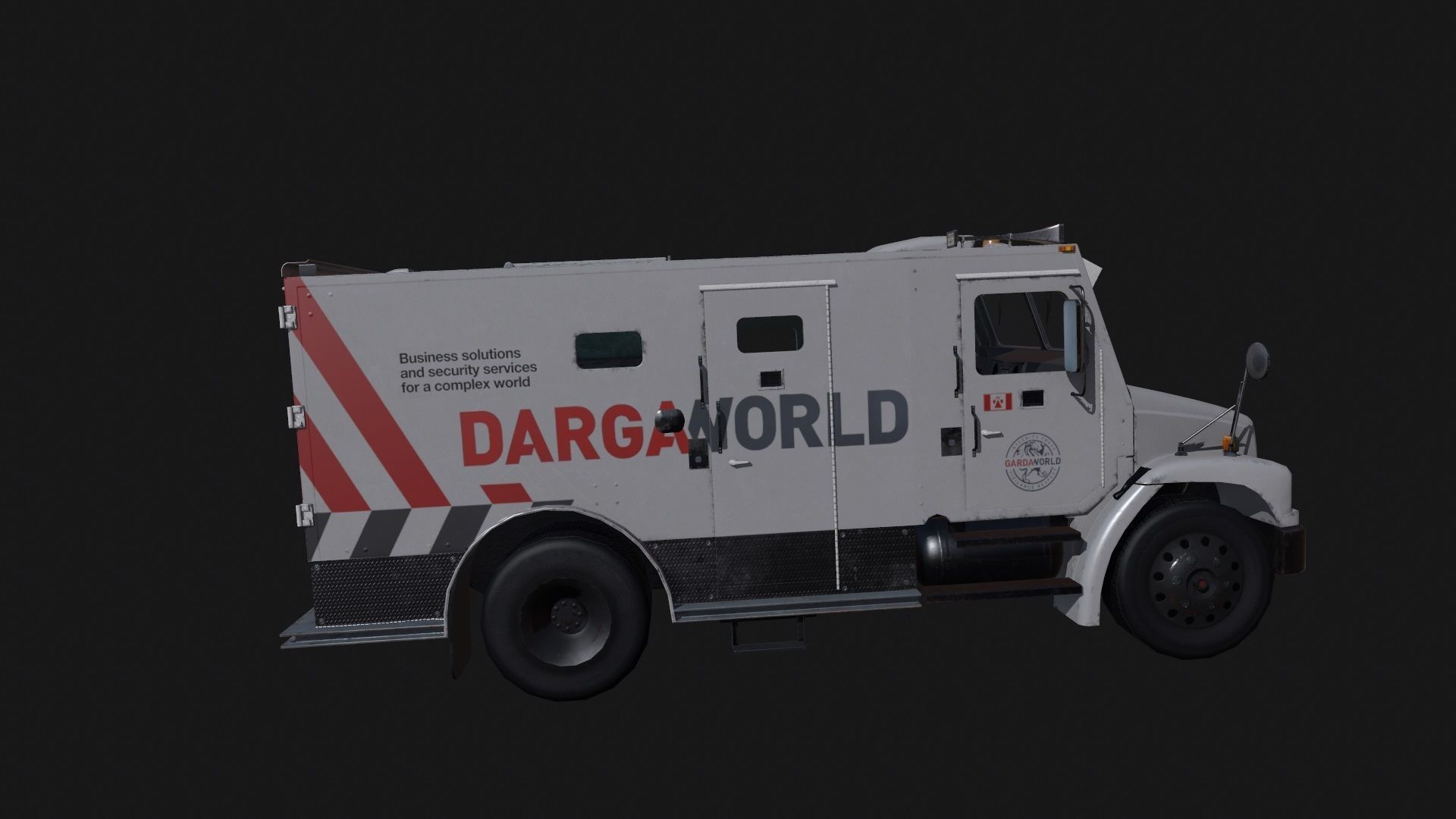 Armored Bank Truck Low-poly 3D model_2