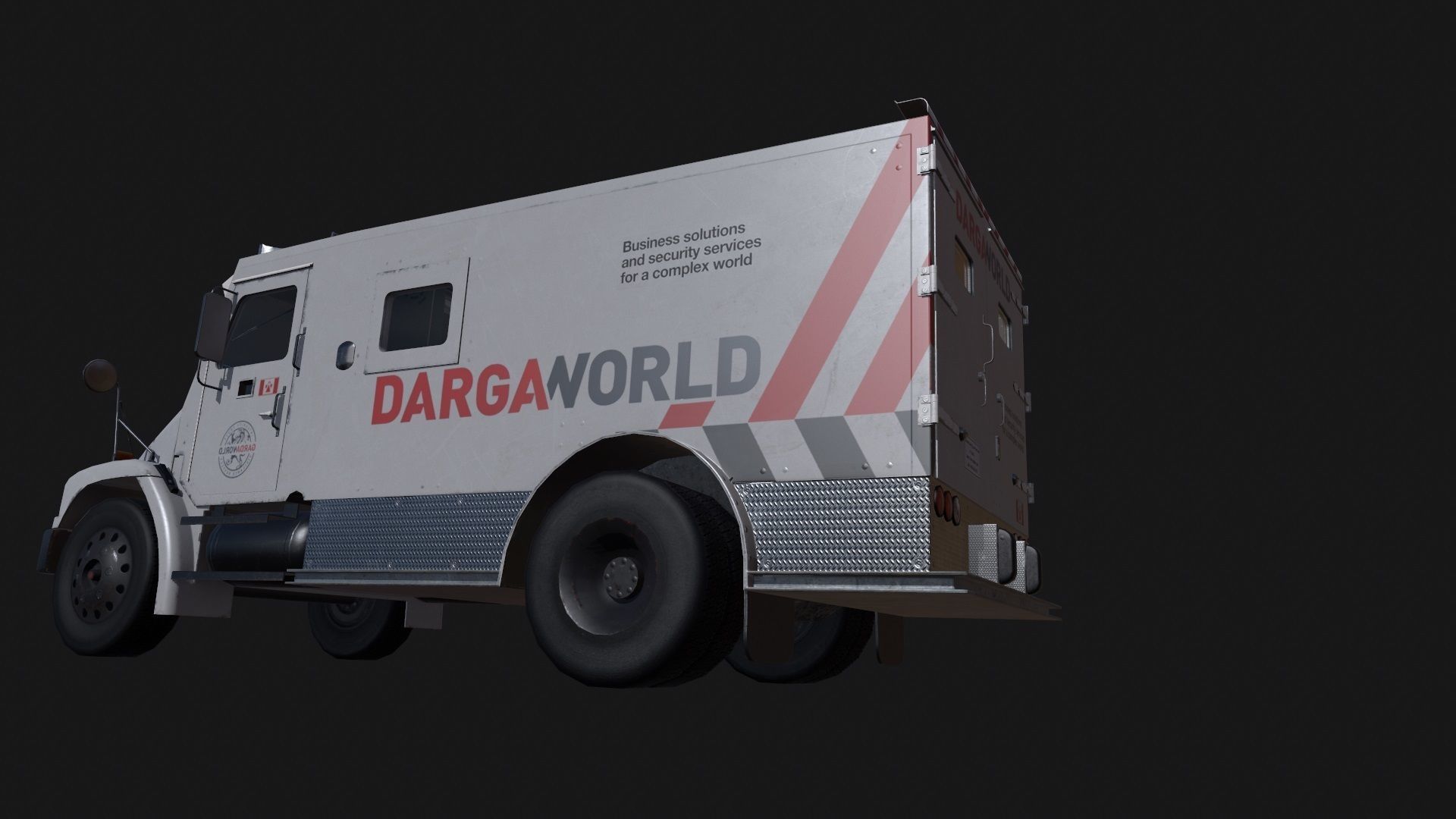 Armored Bank Truck Low-poly 3D model_4