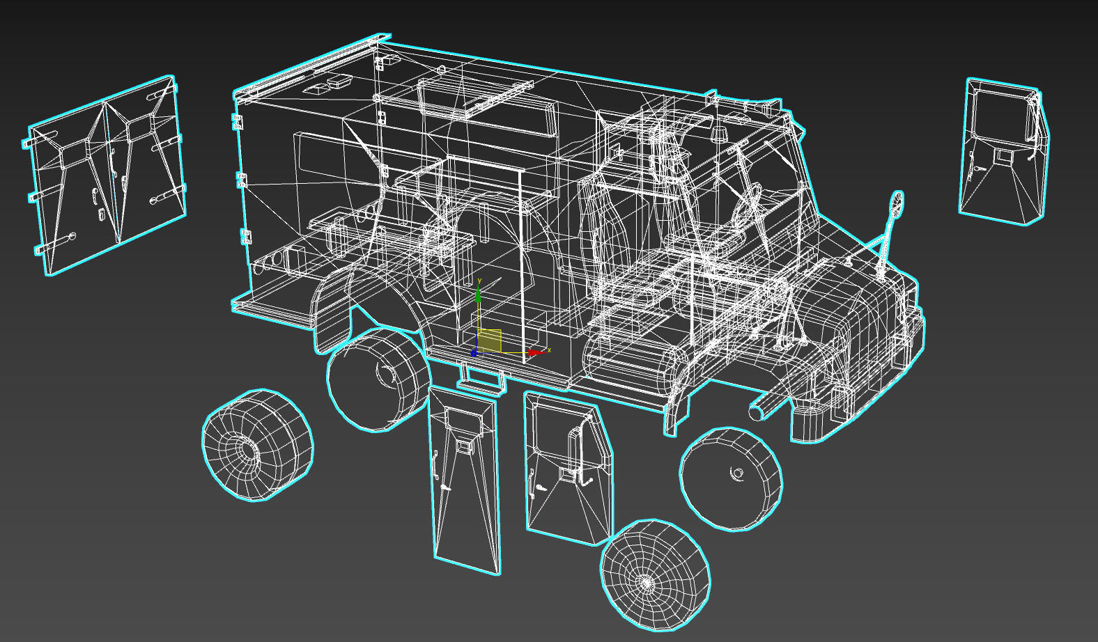 Armored Bank Truck Low-poly 3D model_18