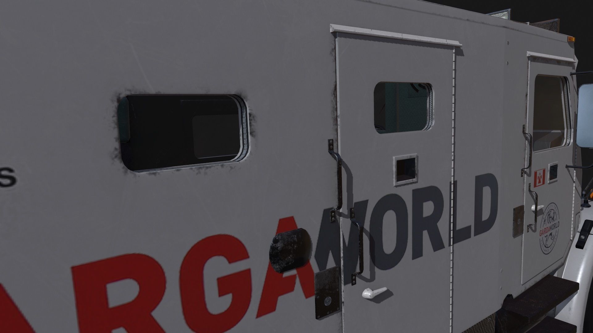 Armored Bank Truck Low-poly 3D model_11