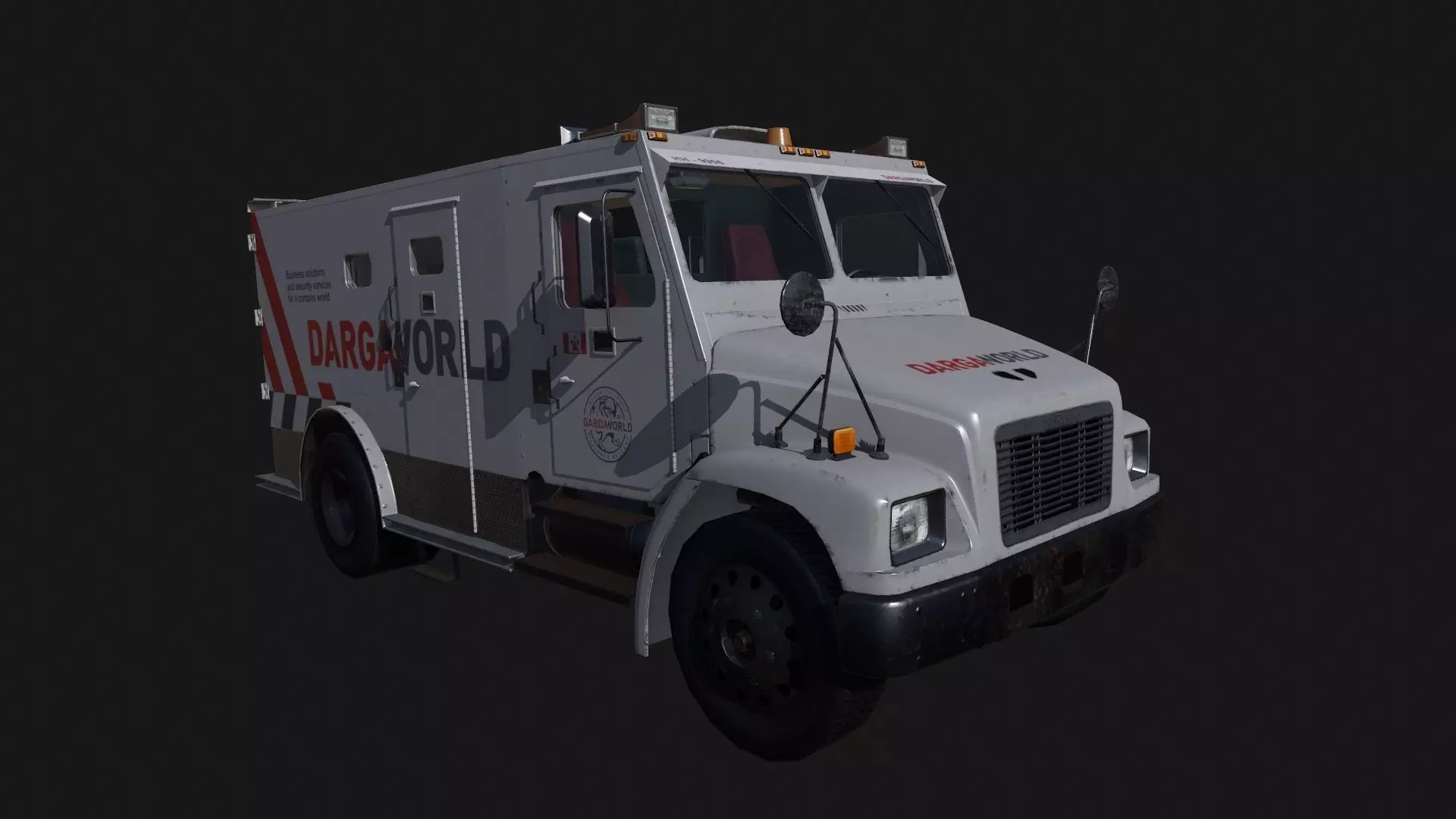 Armored Bank Truck Low-poly 3D model_0