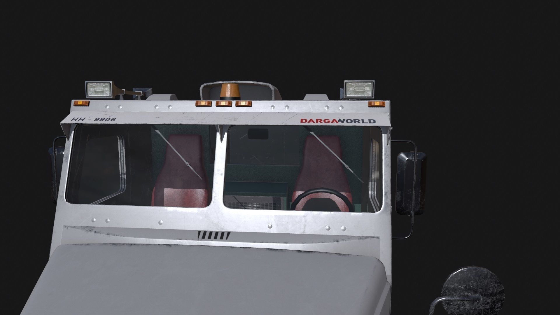 Armored Bank Truck Low-poly 3D model_9