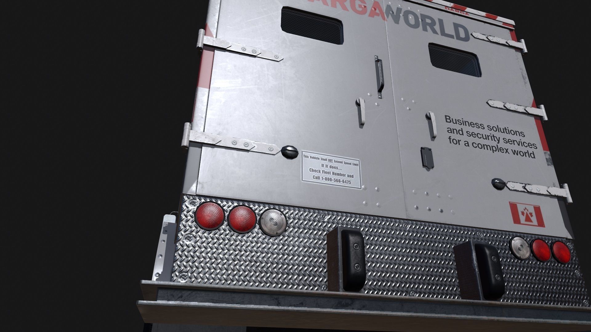 Armored Bank Truck Low-poly 3D model_12