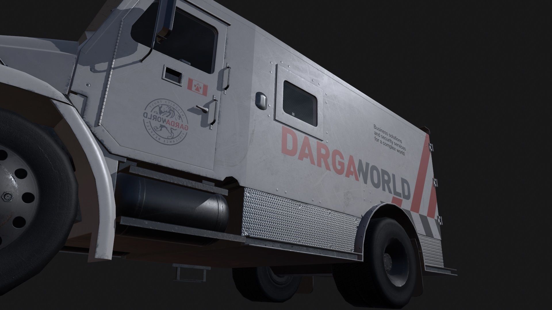 Armored Bank Truck Low-poly 3D model_7