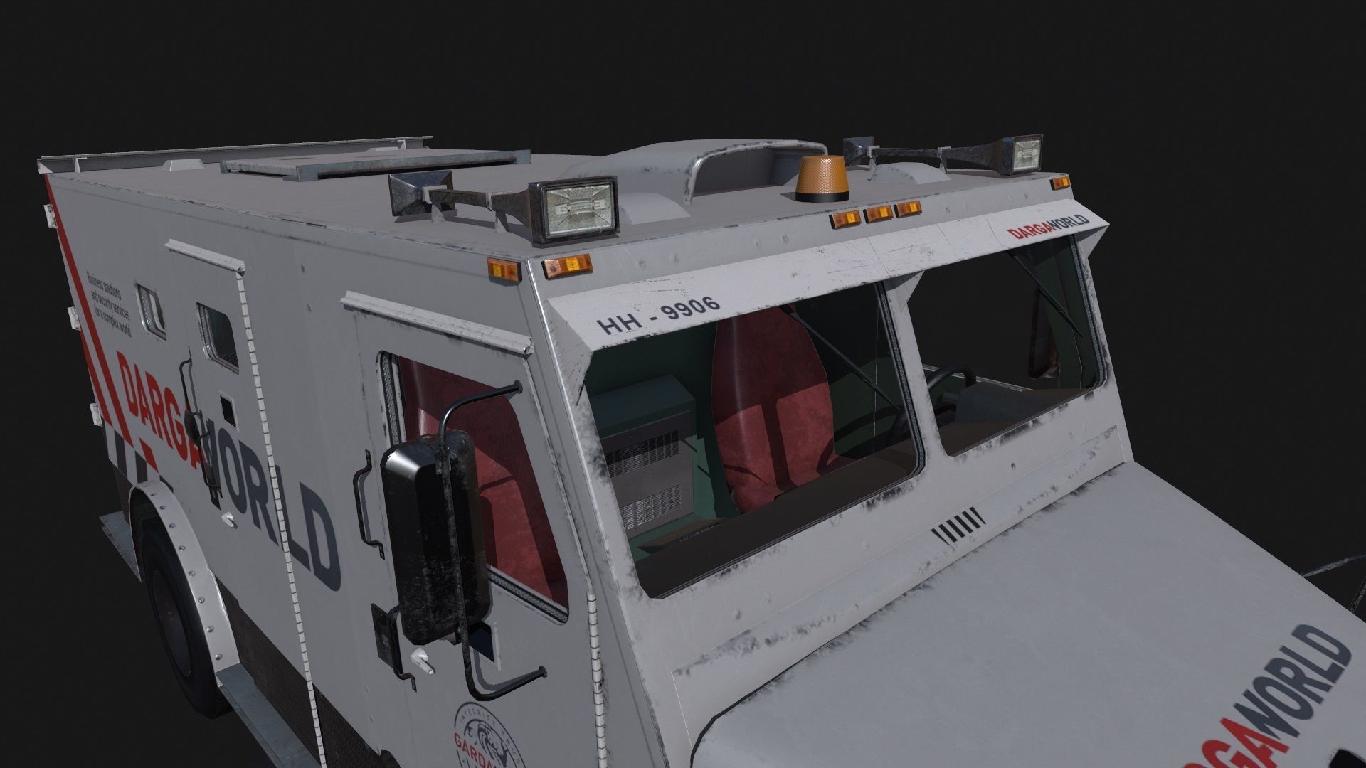 Armored Bank Truck Low-poly 3D model_1