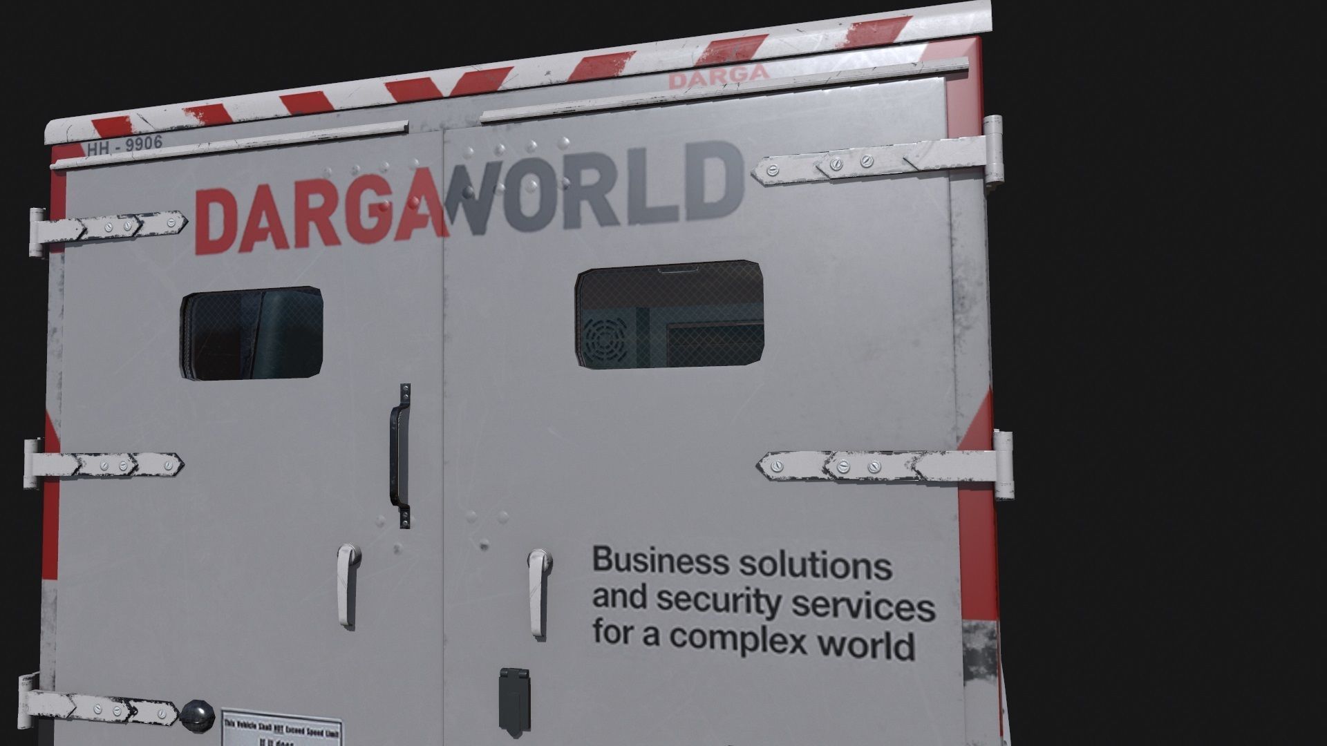 Armored Bank Truck Low-poly 3D model_10