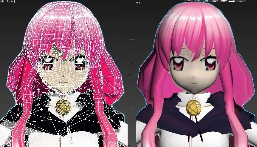 Louise zero no tsukaima VR - AR - low-poly 3D model Low-poly 3D model_4