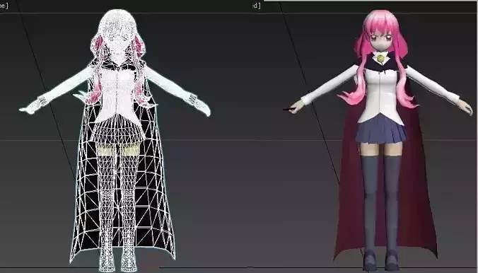 Louise zero no tsukaima VR - AR - low-poly 3D model