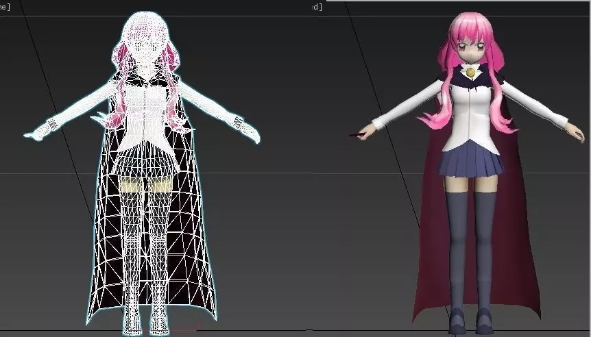 Louise zero no tsukaima VR - AR - low-poly 3D model Low-poly 3D model_0
