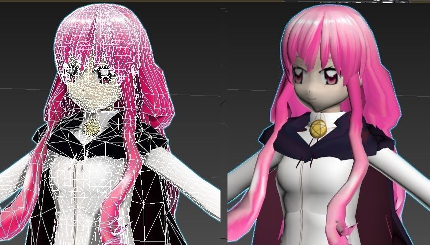 Louise zero no tsukaima VR - AR - low-poly 3D model Low-poly 3D model_3