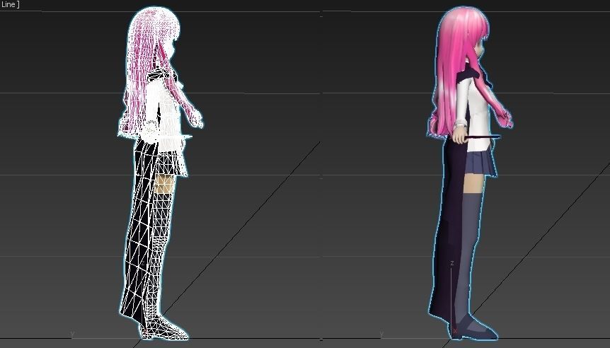 Louise zero no tsukaima VR - AR - low-poly 3D model Low-poly 3D model_1