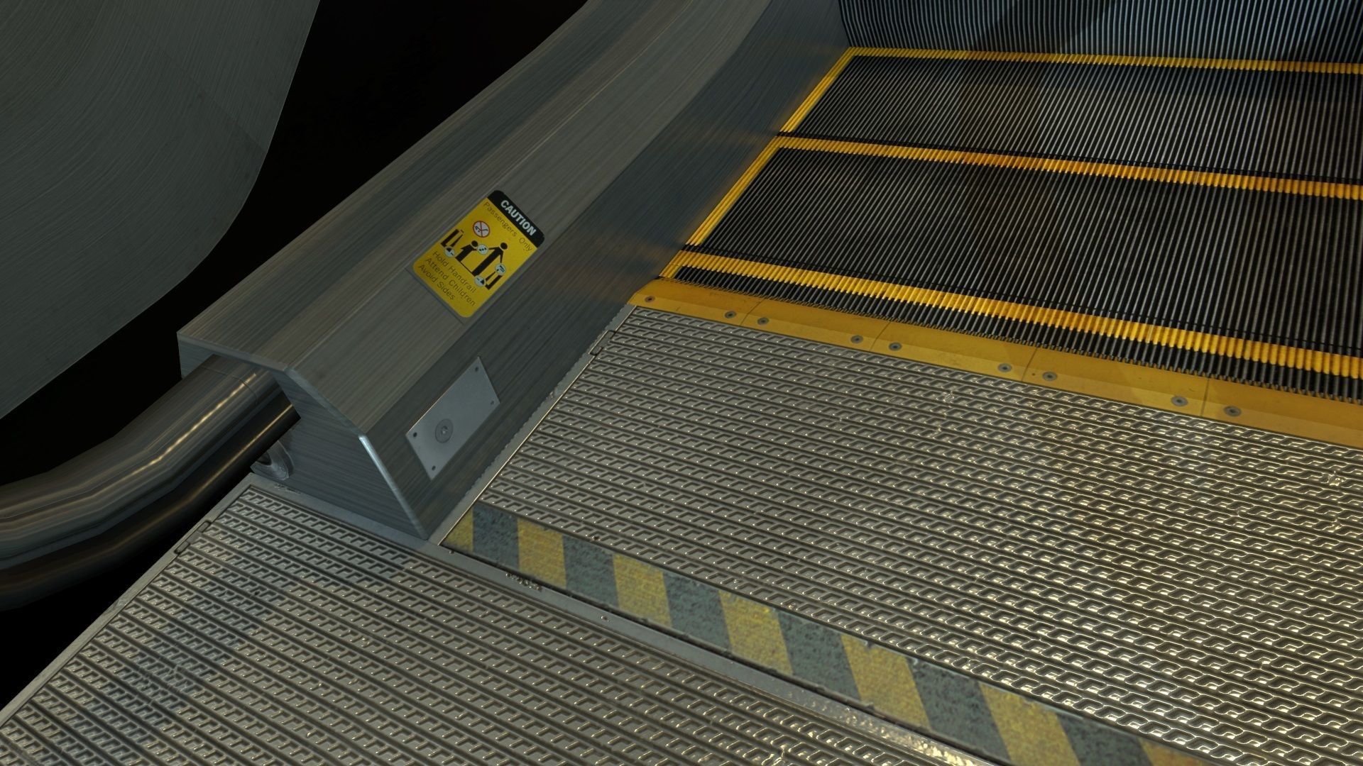 Escalators various sizes Low-poly 3D model_8