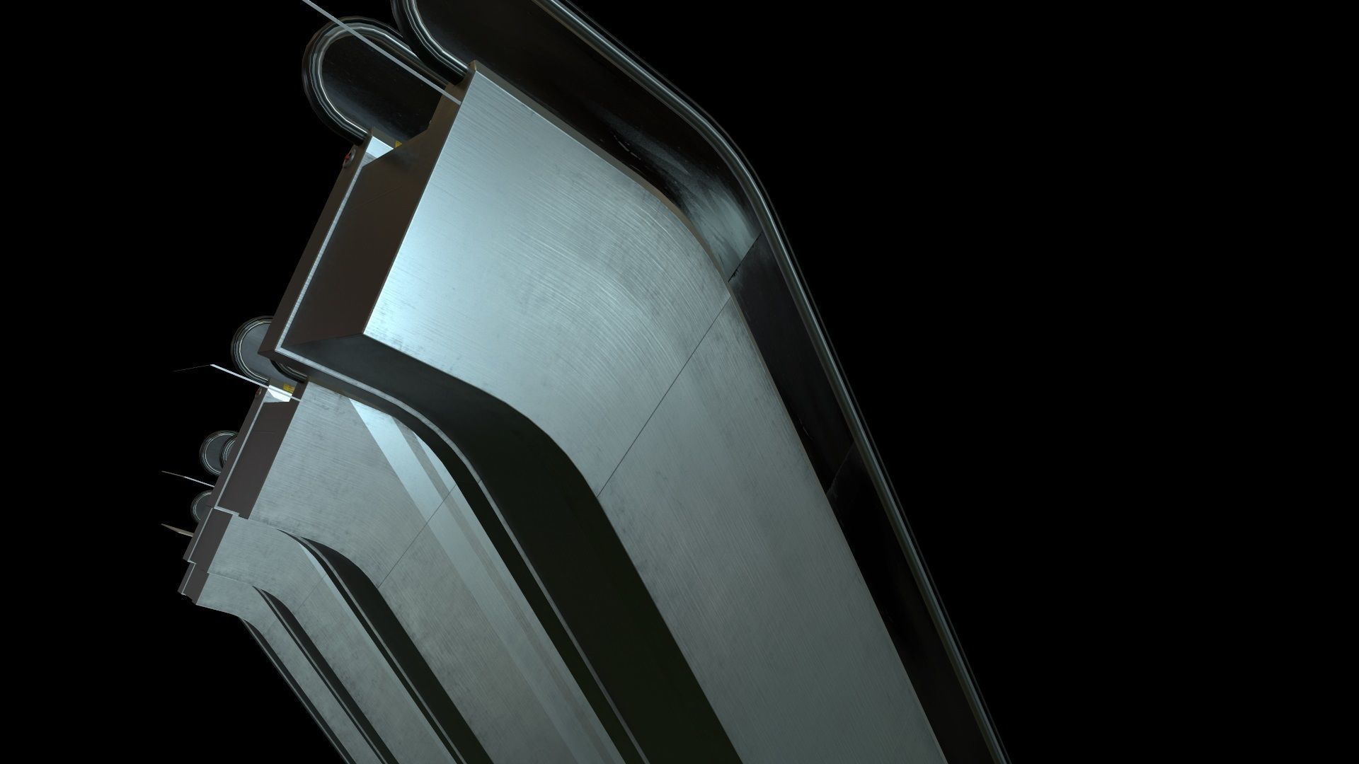 Escalators various sizes Low-poly 3D model_3