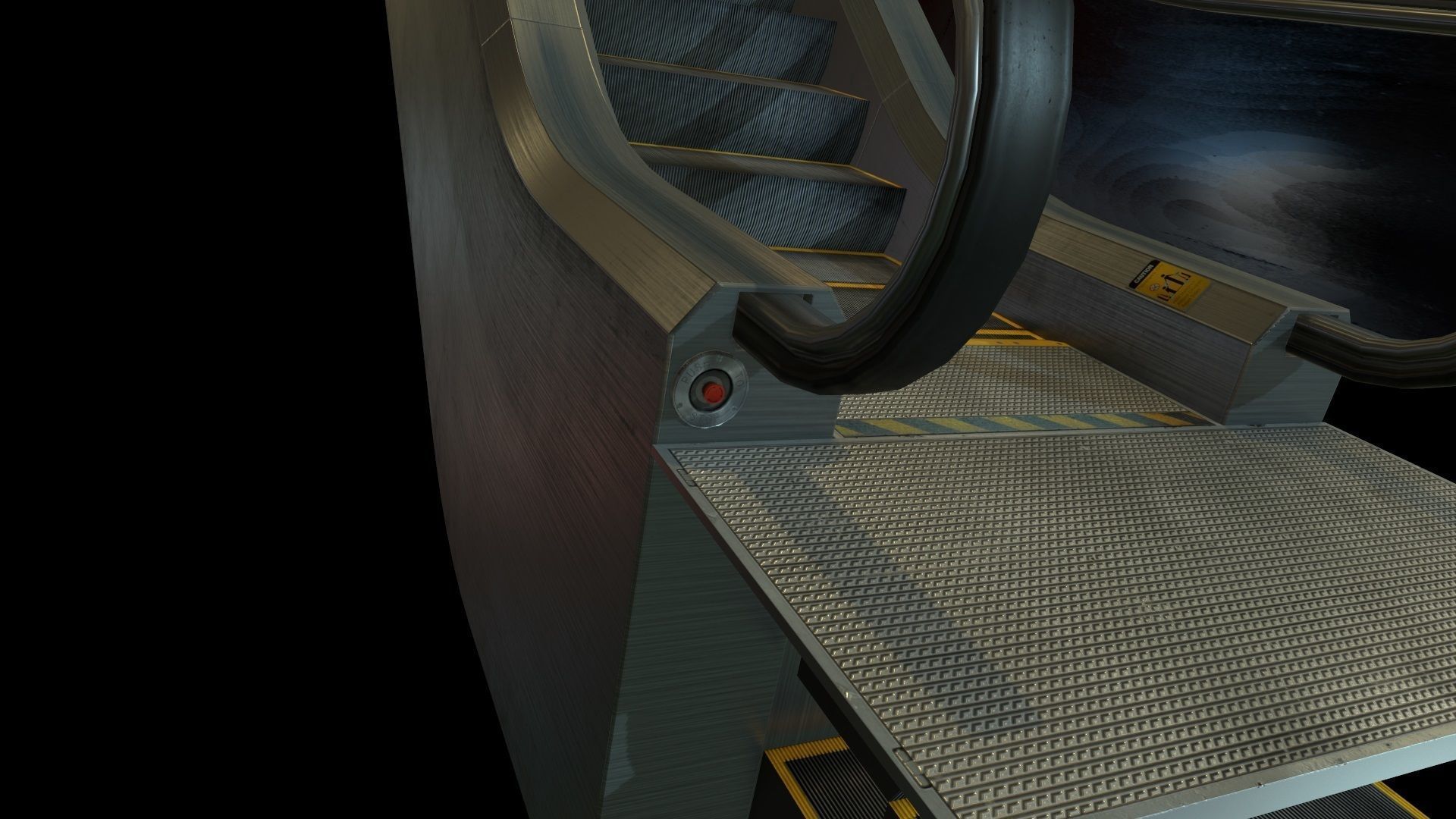 Escalators various sizes Low-poly 3D model_6