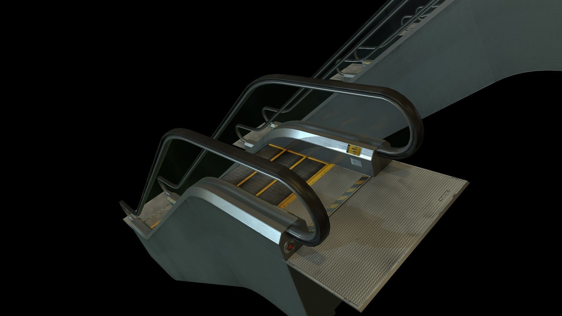 Escalators various sizes Low-poly 3D model_2