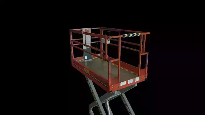 Industrial Scissor Lift Low-poly 3D model