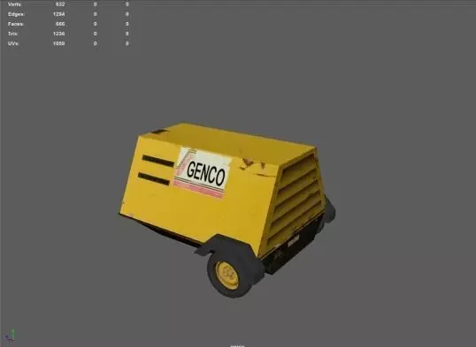 Low Poly generator dump truck Free low-poly 3D model_0