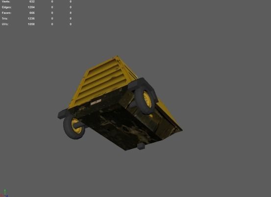 Low Poly generator dump truck Free low-poly 3D model_2