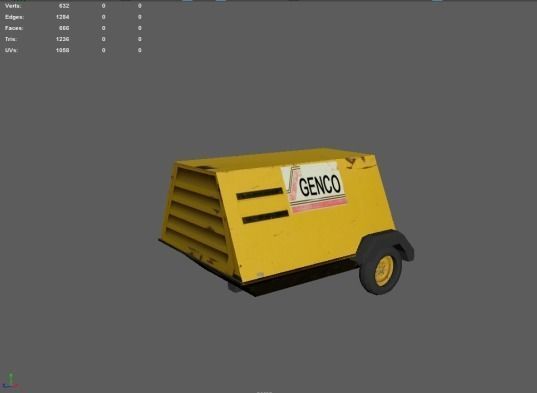 Low Poly generator dump truck Free low-poly 3D model_1