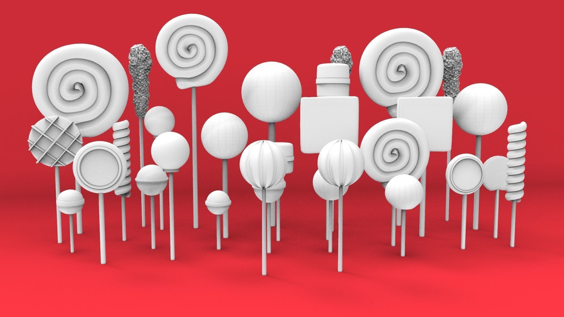 Candies Collection 3d Model lollipops 3D model_4