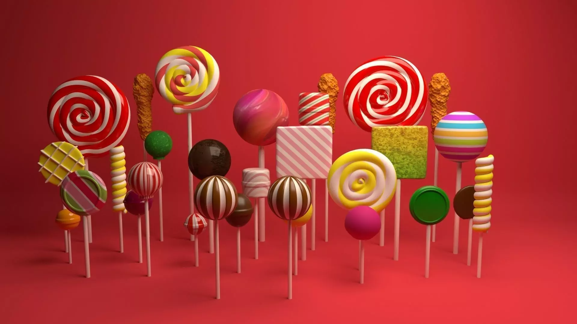 Candies Collection 3d Model lollipops 3D model_0