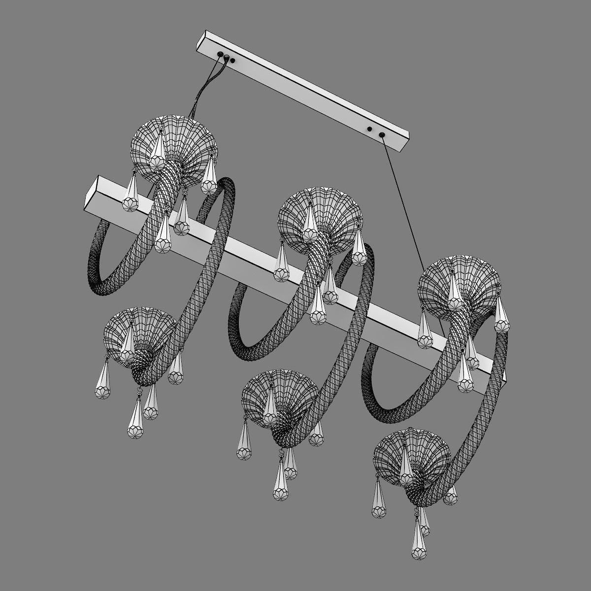 821160 Corno Lightstar Hanging Chandelier 3D model_6