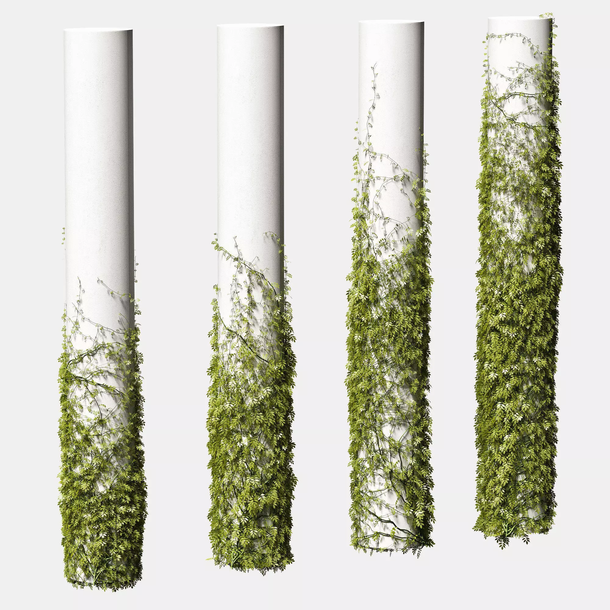 Leaves for round columns 3D model_0