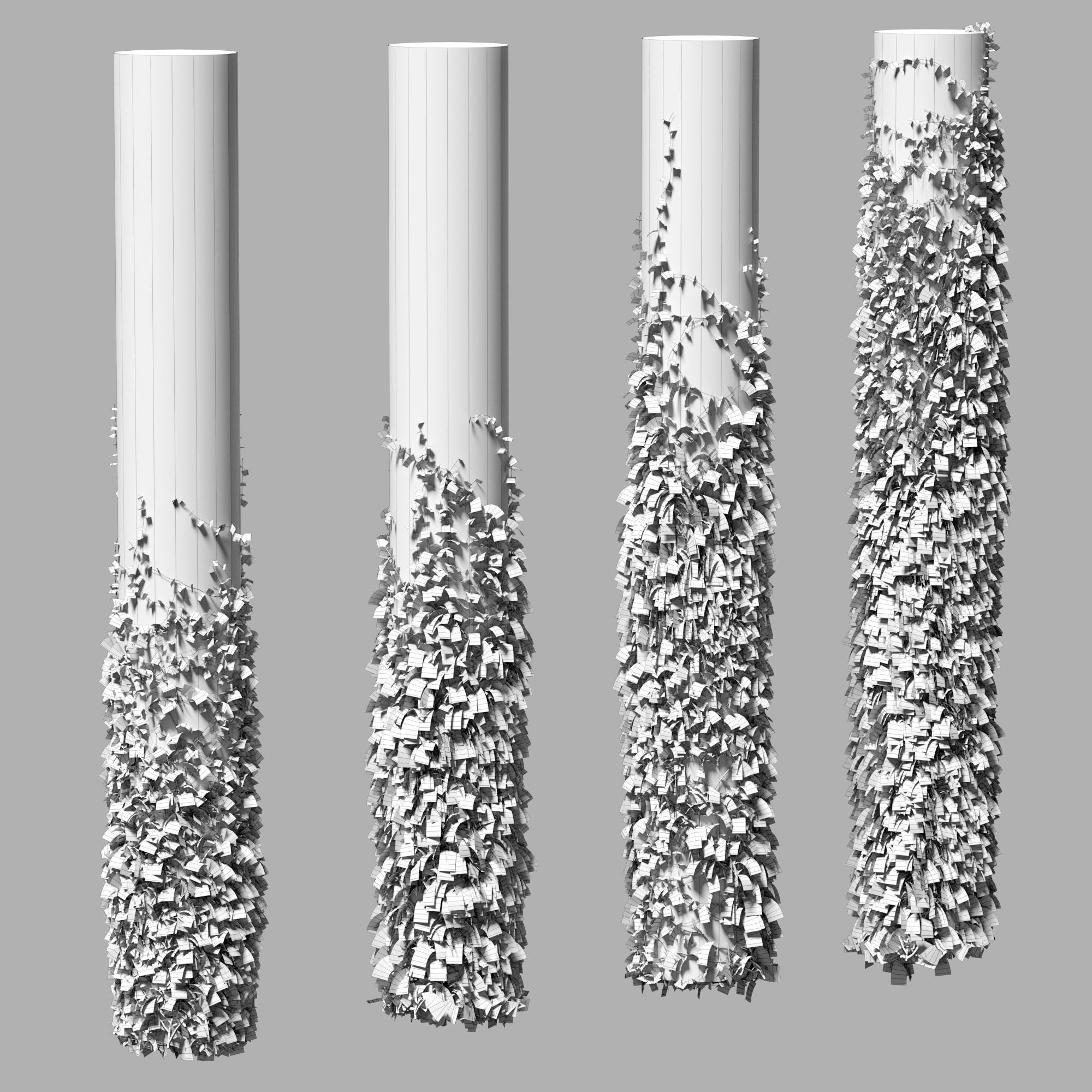 Leaves for round columns 3D model_3