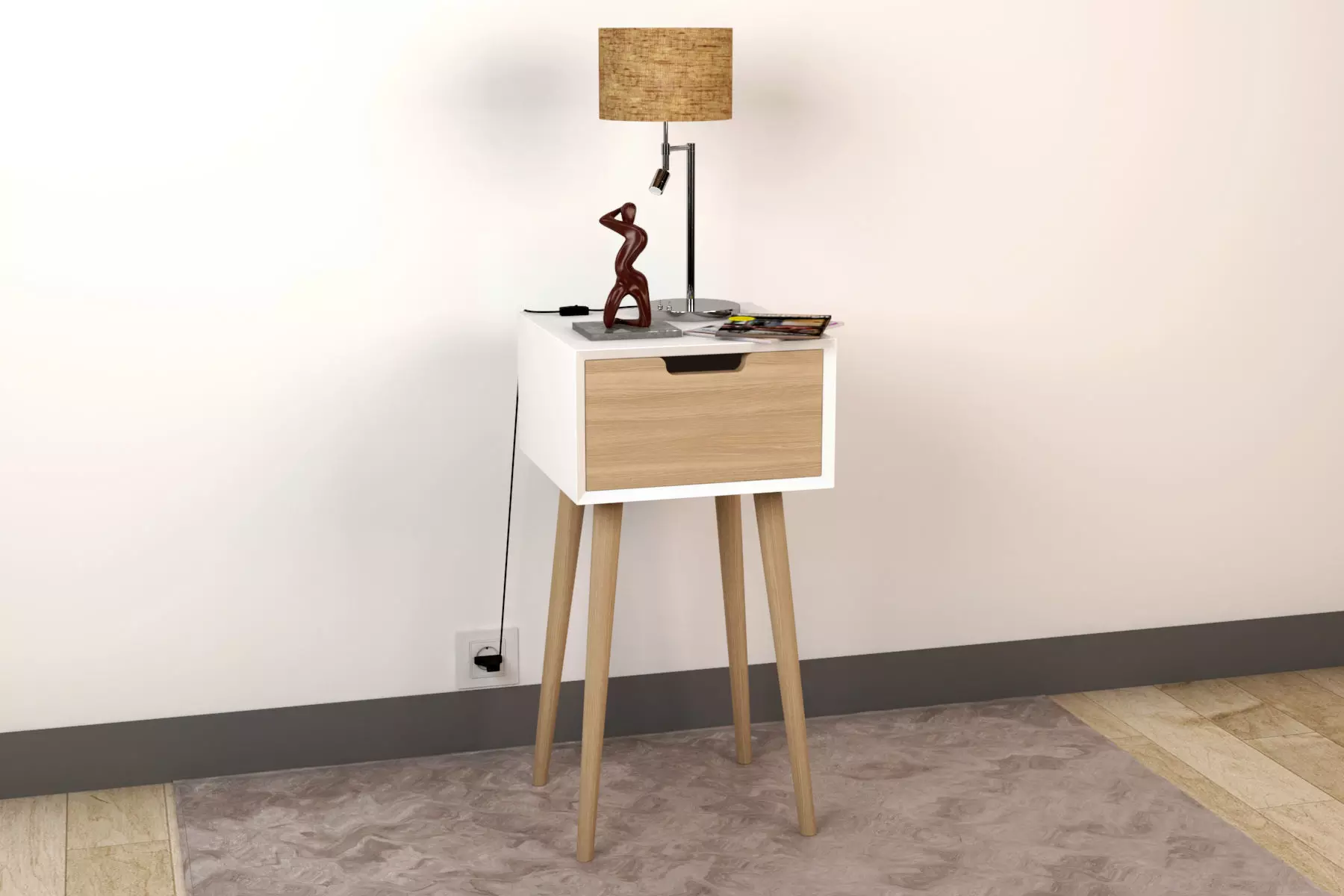 Bedside Table - Set Decoration Bedroom 01 3D model_0