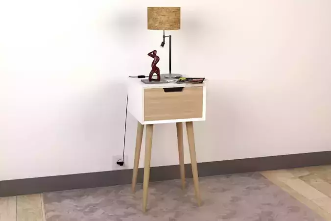 Bedside Table - Set Decoration Bedroom 01