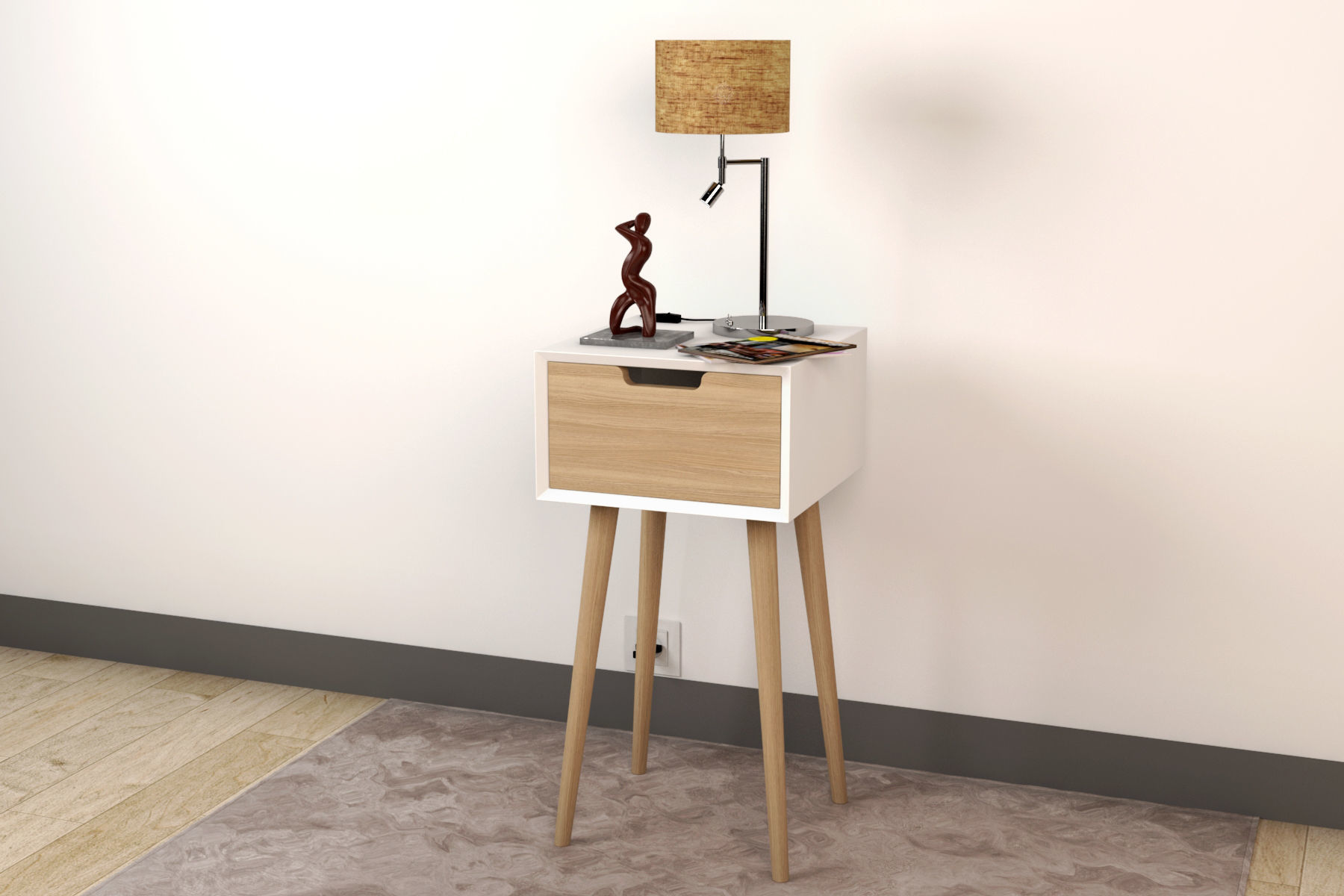 Bedside Table - Set Decoration Bedroom 01 3D model_1