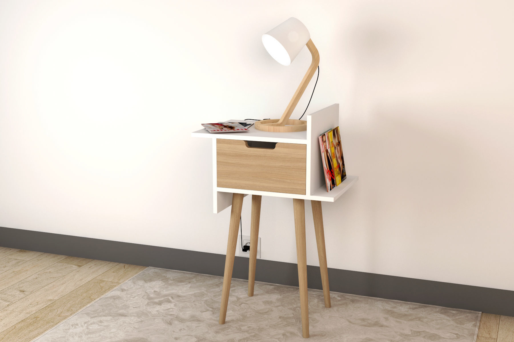 Bedside Table - Set Decoration Bedroom 02 3D model_1