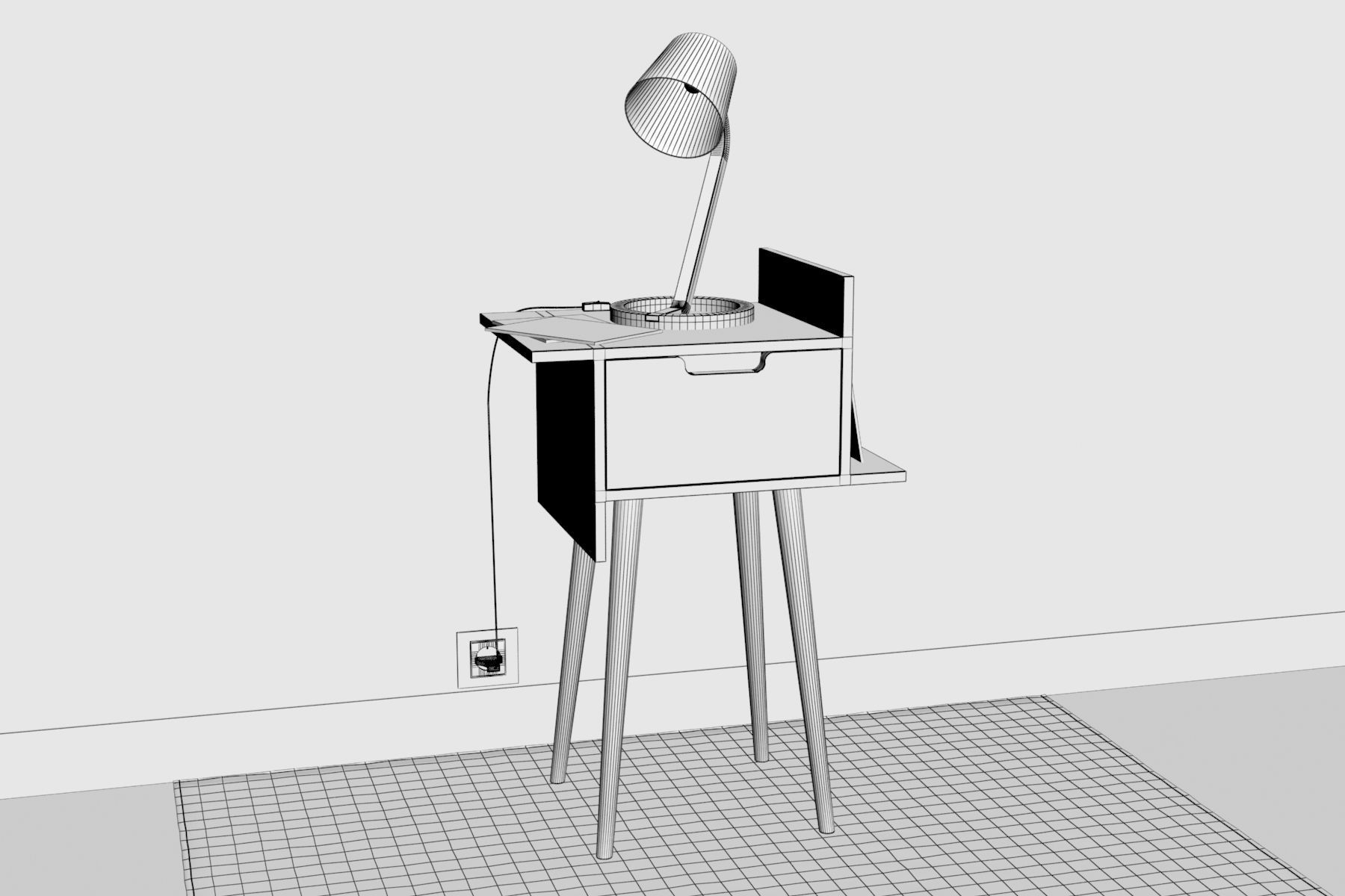 Bedside Table - Set Decoration Bedroom 02 3D model_4