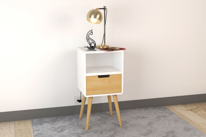 Bedside Table - Set Decoration Bedroom 03 3D model