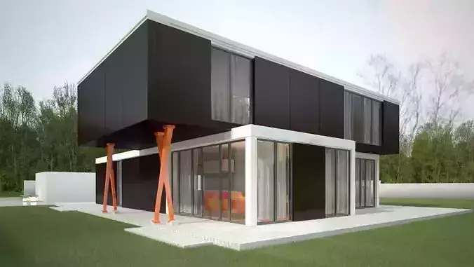 Day Vray Exterior Scene Cinema 4D 3D model 3D model