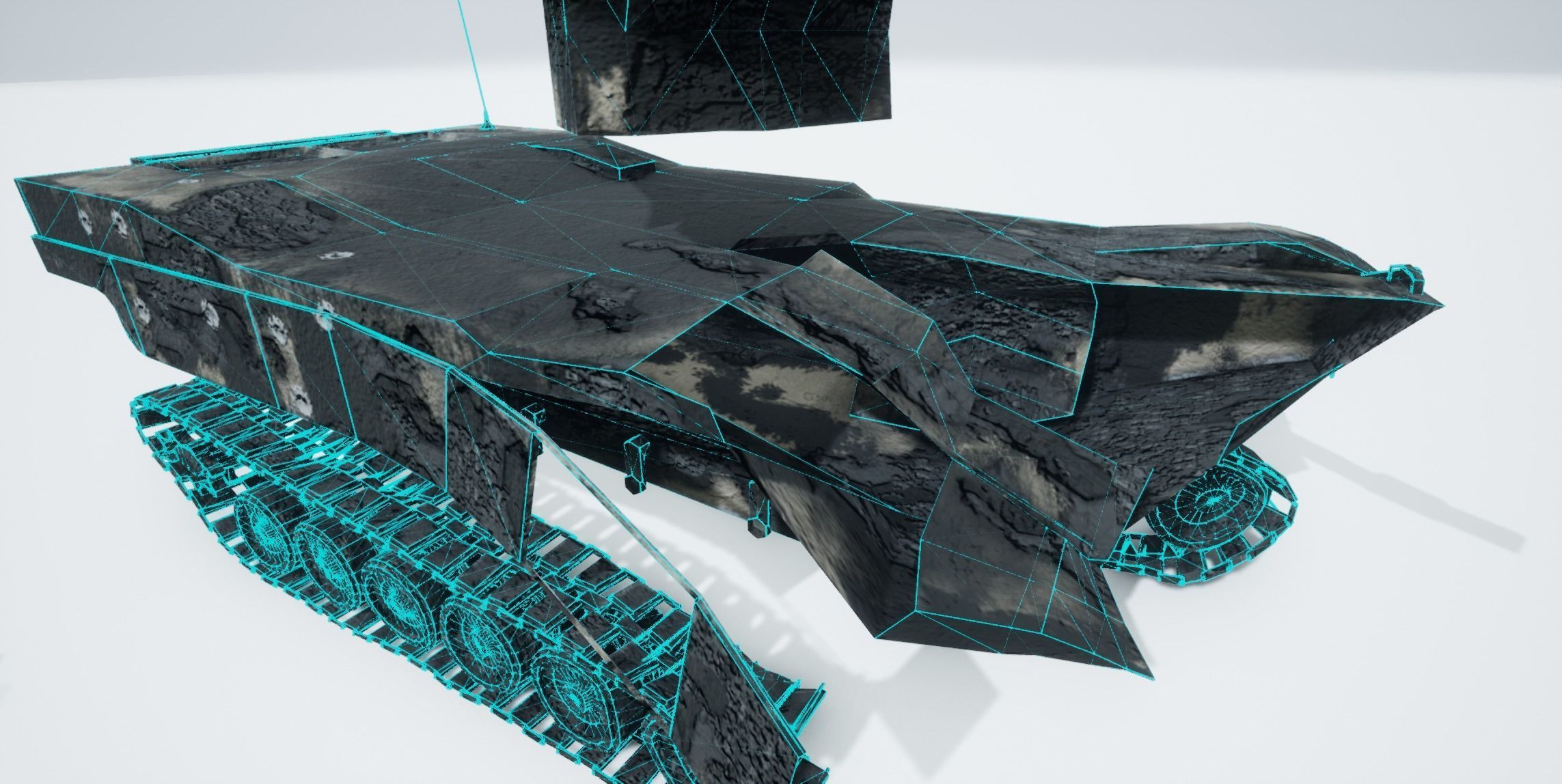 Tank Destroyed Low-poly 3D model_23