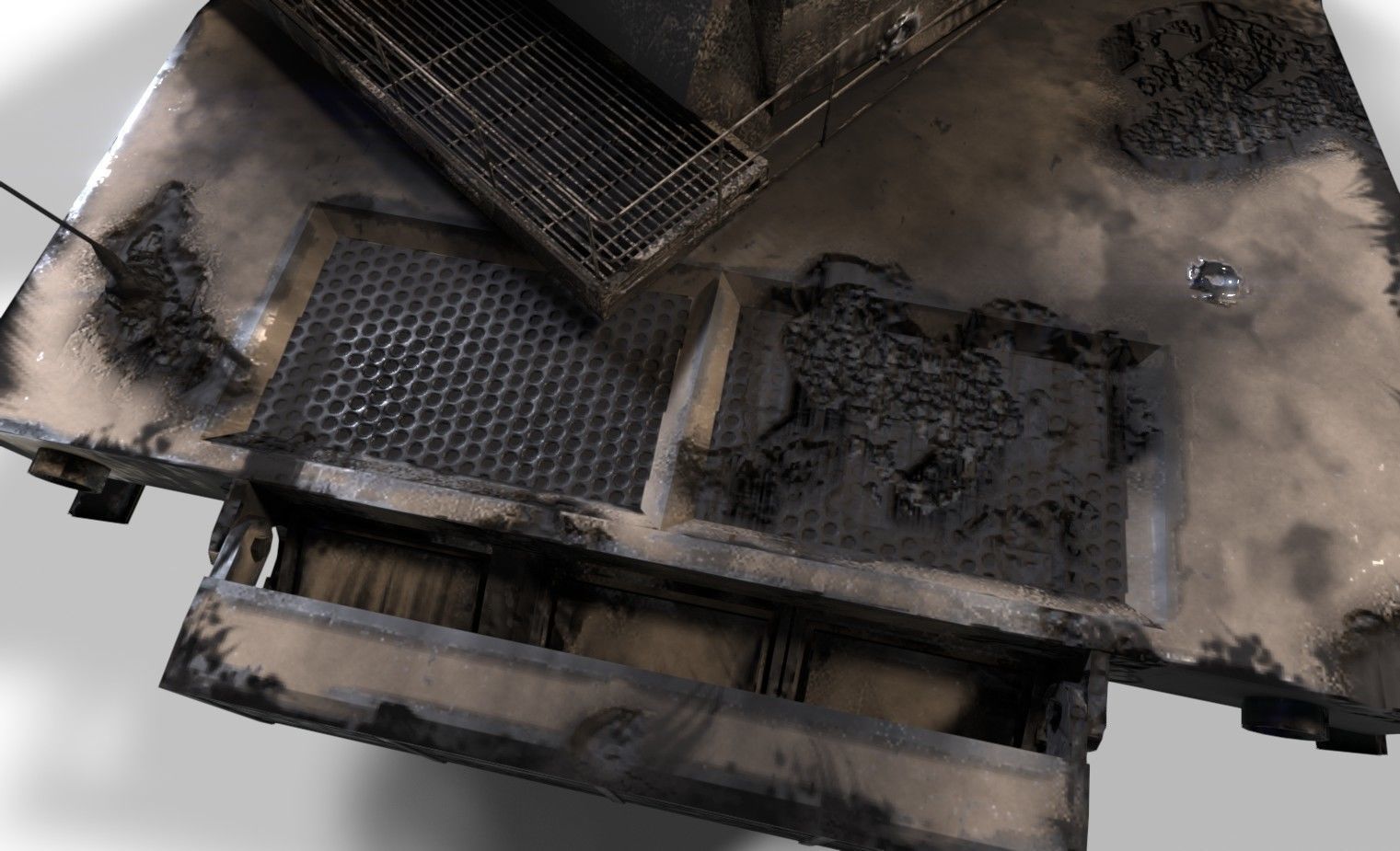 Tank Destroyed Low-poly 3D model_8