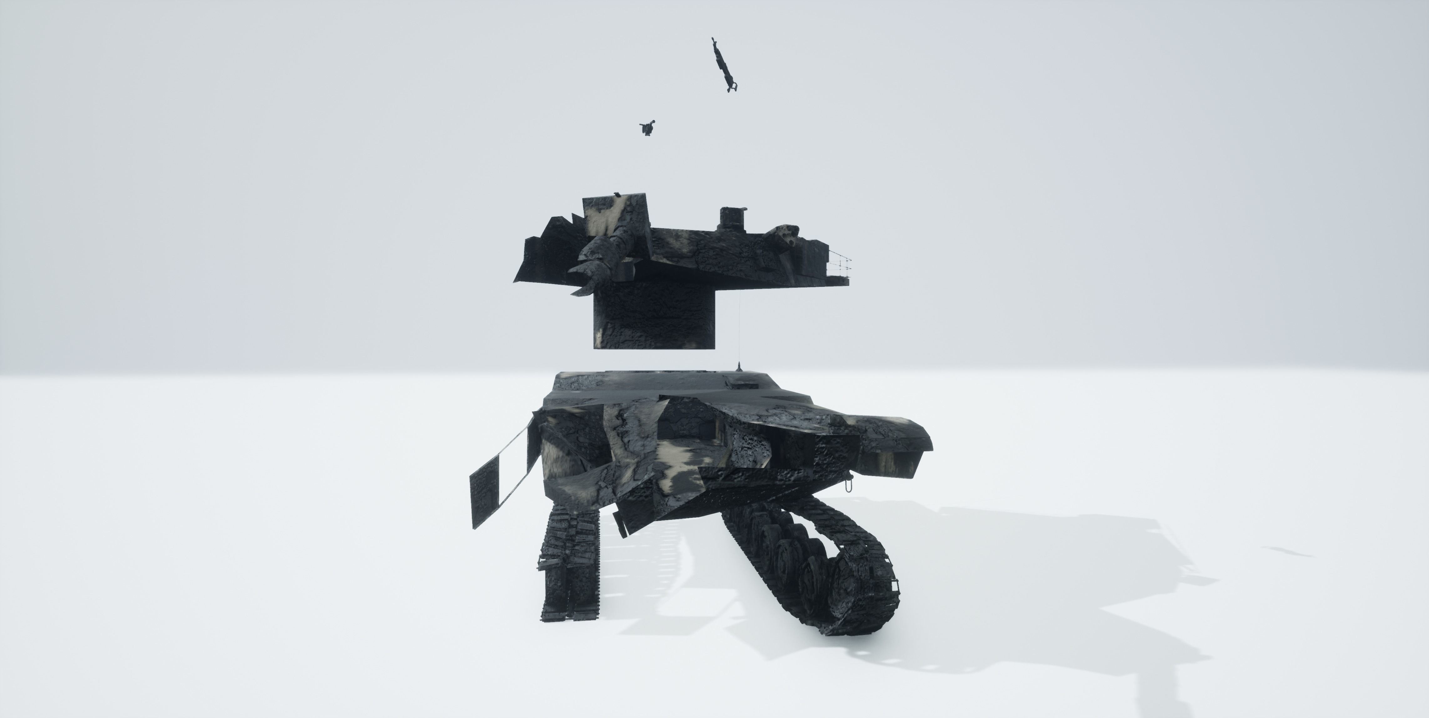 Tank Destroyed Low-poly 3D model_16