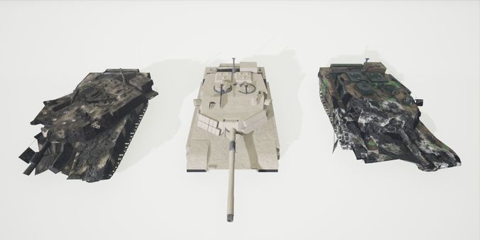Collection Tanks DM Abrams US Low-poly 3D model