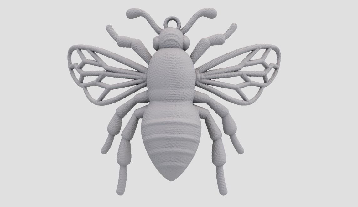 Bee Necklace 3D print model_4
