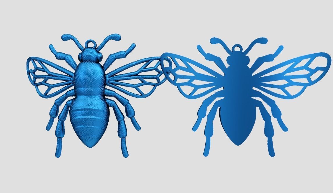 Bee Necklace 3D print model_6