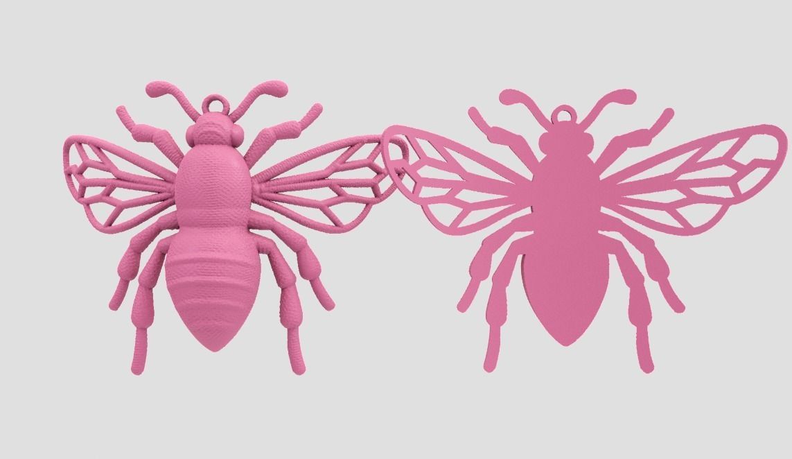 Bee Necklace 3D print model_5
