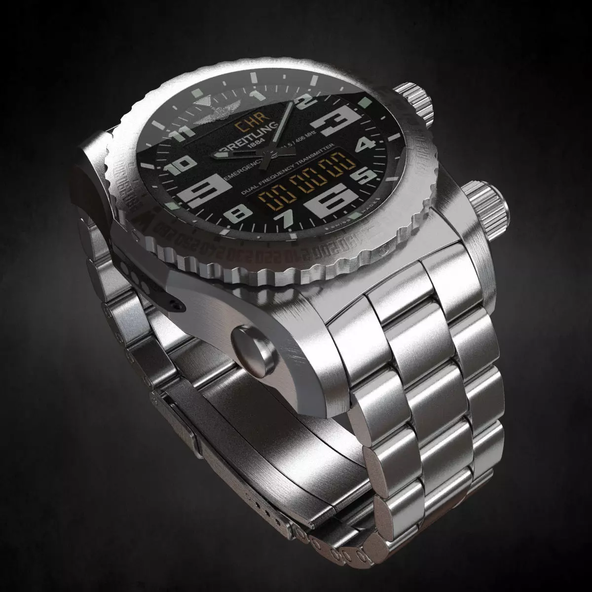 Breitling Emergency II Watch  3D model_0