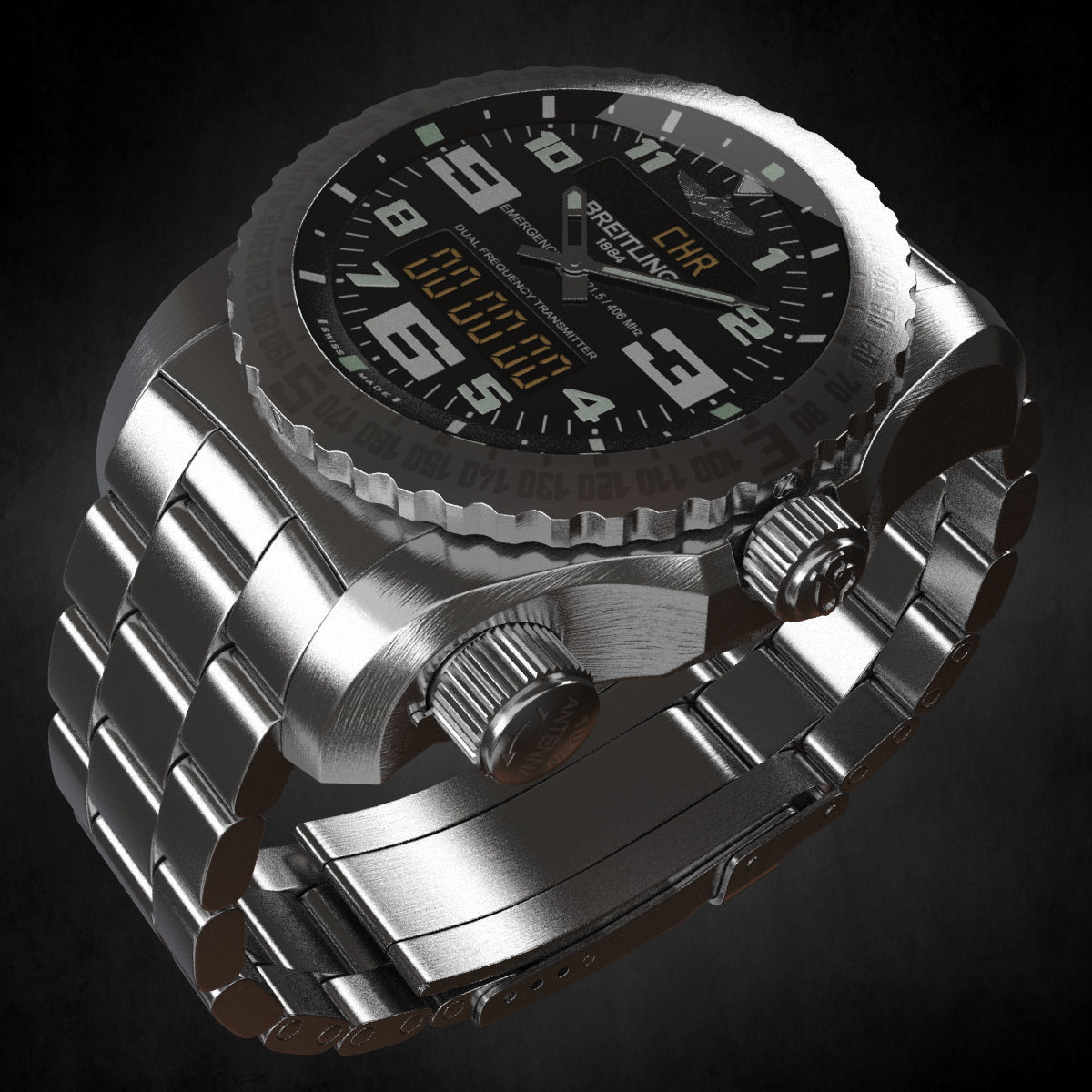 Breitling Emergency II Watch  3D model_4