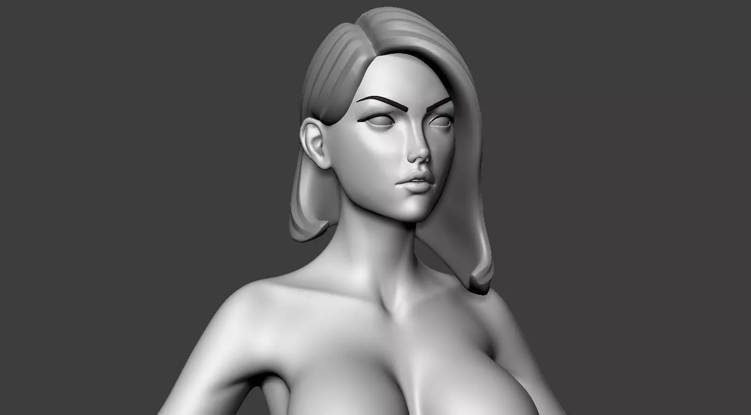 Stylized Heroic female  3D model_0