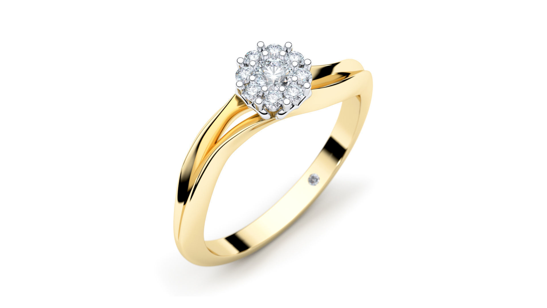 Heart Engagement ring 3D print model_3